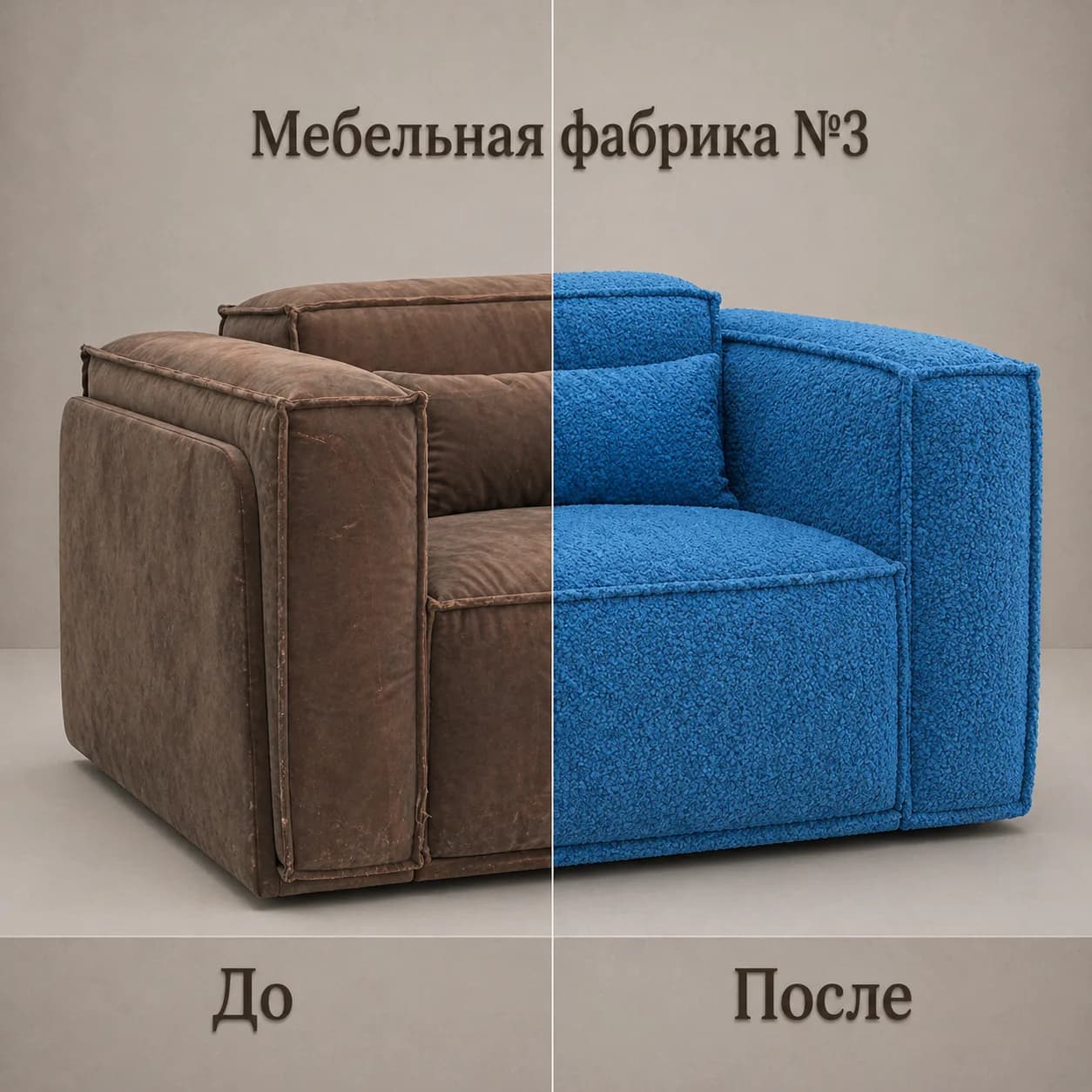 Перетяжка кресла до и после — Мебельная фабрика №3